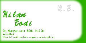 milan bodi business card